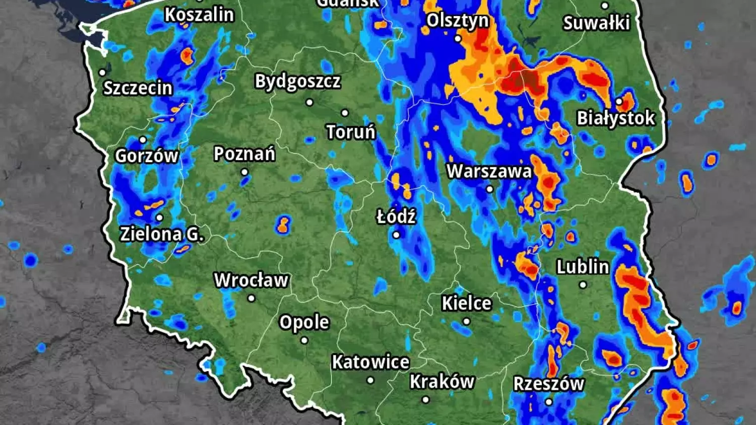 Prognozowana mapa opadów